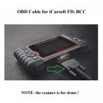 OBD2 Cable for iCarsoft FD II BCC II FD V1.0 BCC V1.0 Scanner